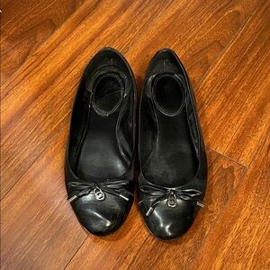 Michael Kors Black Flats with Bow Accent